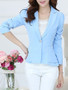 Casual Notch Lapel Single Button Elegant Plain Blazer