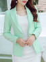 Casual Notch Lapel Courtly Single Button Plain Blazer