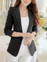 Casual Awesome Notch Lapel Single Button Plain Blazer