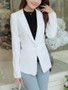 Casual Awesome Notch Lapel Single Button Plain Blazer