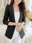 Casual Awesome Notch Lapel Single Button Plain Blazer