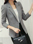 Casual Awesome Notch Lapel Single Button Plain Blazer