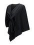 Casual Designed V-Neck  Asymmetric Hem  Plain Cape