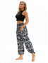 Floral Printed Elastic Waist Casual Pants