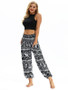 Floral Printed Elastic Waist Casual Pants