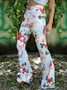 Printed Bell-bottoms Casual Pants