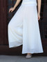 Simple Chiffon Solid Color Wide Leg Bottom Casual Pants