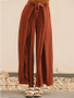Empire Belted Split-side Casual Pants