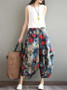 Floral Wide Leg Harem Pants Bottom