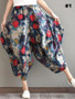 Floral Wide Leg Harem Pants Bottom