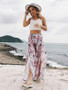 Floral Wide Leg Split-side Bottom Casual Pants