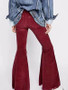 Solid Color Bell-bottom Pants