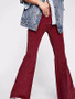 Solid Color Bell-bottom Pants