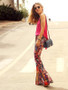 Fashion Floral Bell-bottoms Casual Pants