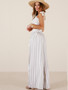 Striped Wide Leg Bottom Casual Pants