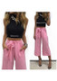 Pink Sashes Pockets Casual Seven's Pants