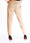 Khaki Plain Pockets Drawstring Elastic Waist Casual Long Pants