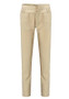 Khaki Buttons Elastic Waist High Waisted Casual Long Pants