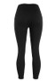 Black Plain Pockets Elastic Waist Mid-rise Casual Long Pants