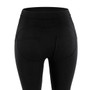 Black Plain Pockets Elastic Waist Mid-rise Casual Long Pants