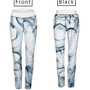 Black Floral Print Elastic Waist Casual Long Pants