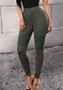 Army Green Cascading Ruffle Elastic Waist Fashion Long Pants