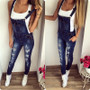 Casual Fashion Denim Wash Overall Women Jeans Jumpsuit Long Pants Rompers Sexy Jumpsuit