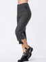 Casual Slit Pocket Plain Wide-Leg High-Rise Casual Pant