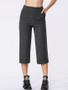 Casual Slit Pocket Plain Wide-Leg High-Rise Casual Pant