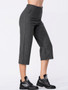 Casual Slit Pocket Plain Wide-Leg High-Rise Casual Pant