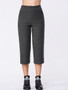 Casual Slit Pocket Plain Wide-Leg High-Rise Casual Pant