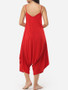 Casual Plain Loose Fitting Designed Jumpsuits