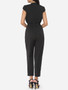 Casual Plain Pockets Designed Jumpsuits