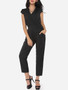 Casual Plain Pockets Designed Jumpsuits