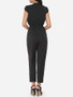 Casual Plain Pockets Designed Jumpsuits