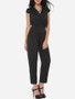 Casual Plain Pockets Designed Jumpsuits