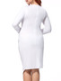 Casual Asymmetric Hem Round Neck Solid Plus Size Bodycon Dress