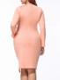 Casual Asymmetric Hem Round Neck Solid Plus Size Bodycon Dress