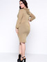 Casual Hooded Drawstring Pocket Plain Plus Size Bodycon Dress