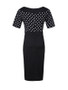 Casual Round Neck Polka Dot Business Casual Plus Size Bodycon Dress