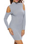 Casual Open Shoulder Plain Plus Size Bodycon Dress