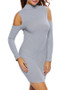 Casual Open Shoulder Plain Plus Size Bodycon Dress