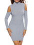 Casual Open Shoulder Plain Plus Size Bodycon Dress