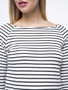 Casual Boat Neck Striped Plus Size T-Shirt With Long Sleefe