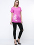 Casual Stylish Letters Printed Round Neck Plus Size T-Shirt