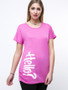 Casual Stylish Letters Printed Round Neck Plus Size T-Shirt