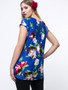 Charming Floral Printed Round Neck Plus Size T-Shirt