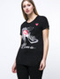 Casual Round Neck High-Heeled Shoe Printed Plus Size T-Shirt