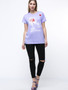 Casual Round Neck High-Heeled Shoe Printed Plus Size T-Shirt