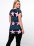 Casual Round Neck Printed Star Plus Size T-Shirt